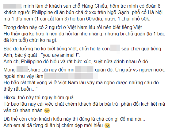 Bà chủ quán bún đậu bị đoàn khách người Philippines tố chửi bới, chặt chém: 7 người ăn chỉ hơn 1 triệu là giá bình dân rồi! - Ảnh 1.