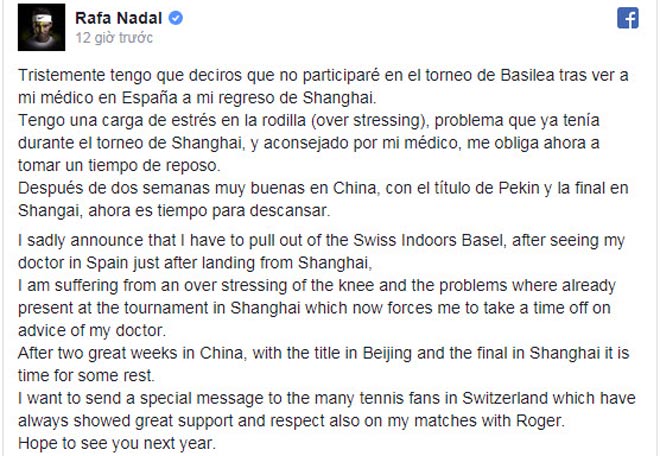 Nadal nguy cơ nghỉ hết năm, thời cơ vàng cho Federer lên số 1 - Ảnh 2.