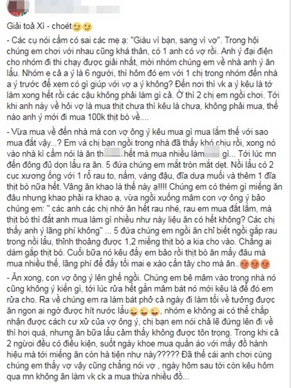 Mời 5 nàng đến nhà ăn khao, anh chàng ki bo mua vỏn vẹn 100 nghìn thịt bò nhúng lẩu, còn bị vợ mắng hoang phí - Ảnh 1.