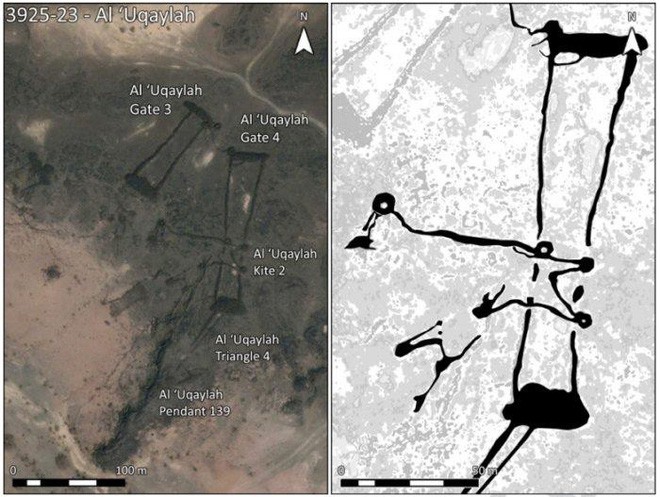 Bí ẩn những ‘hàng rào đá’ ngàn năm tuổi ở vùng sa mạc Saudi Arabia được phát hiện qua Google Earth - Ảnh 2.