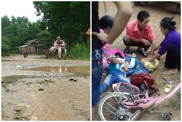 Xe tải chở đất làm hai học sinh tiểu học tử vong trên đường về nhà - Ảnh 1.