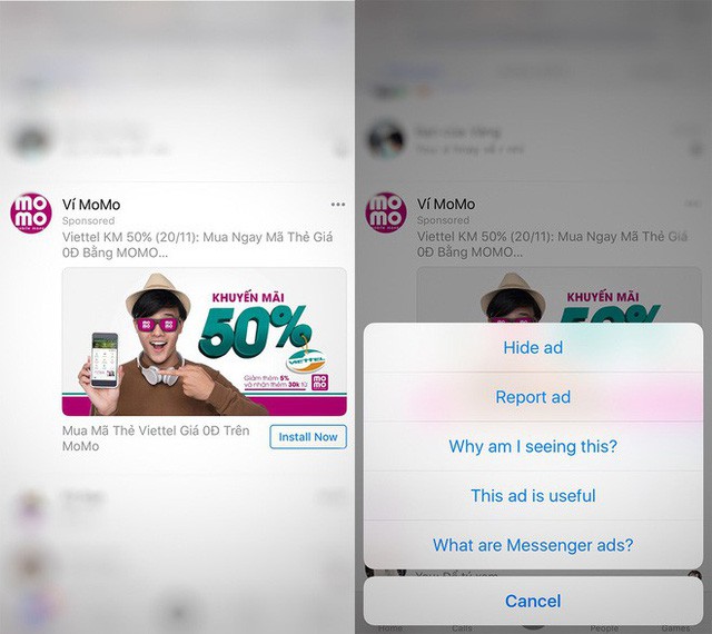 Quảng cáo trong ứng dụng Messenger đã bắt đầu xuất hiện trên các tài khoản Facebook Việt Nam - Ảnh 1.