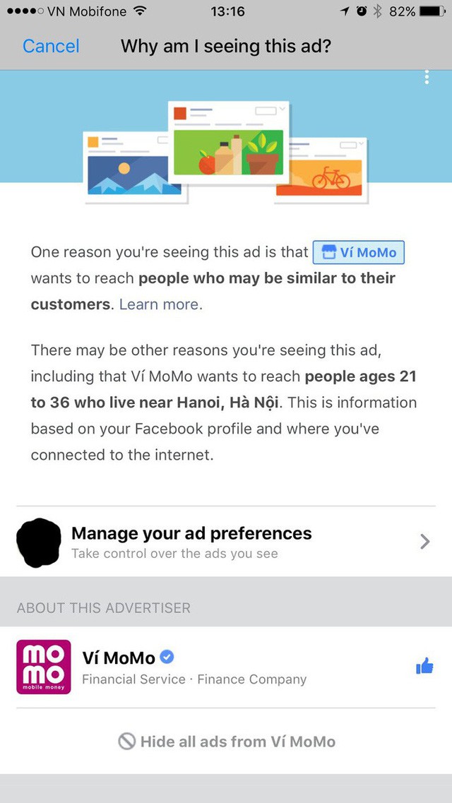 Quảng cáo trong ứng dụng Messenger đã bắt đầu xuất hiện trên các tài khoản Facebook Việt Nam - Ảnh 2.