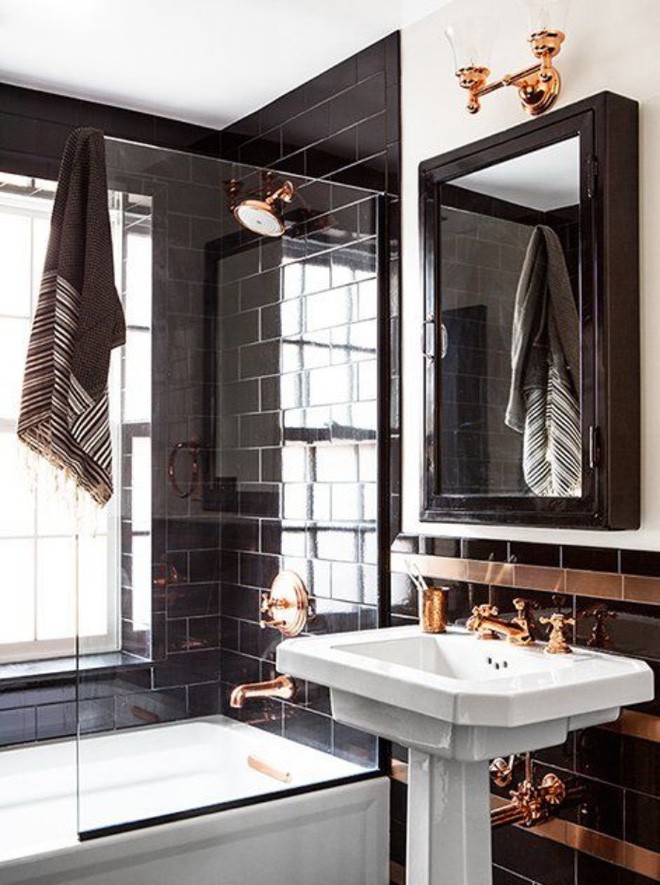 Phòng tắm nhỏ đẹp ấn tượng với 3 kiểu trang trí theo phong cách Art Deco - Ảnh 2.