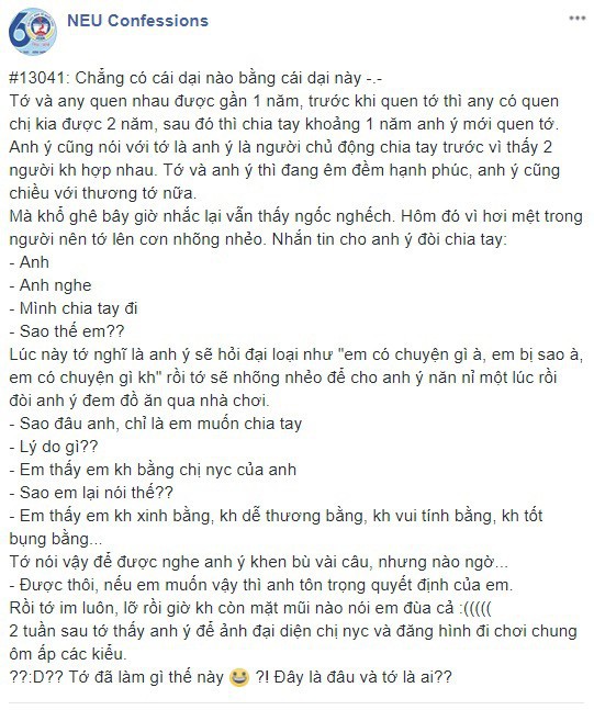 Cô gái nhõng nhẽo đòi chia tay vì bị... mệt, 2 tuần sau đã thấy bạn trai check-in với người khác - Ảnh 1.