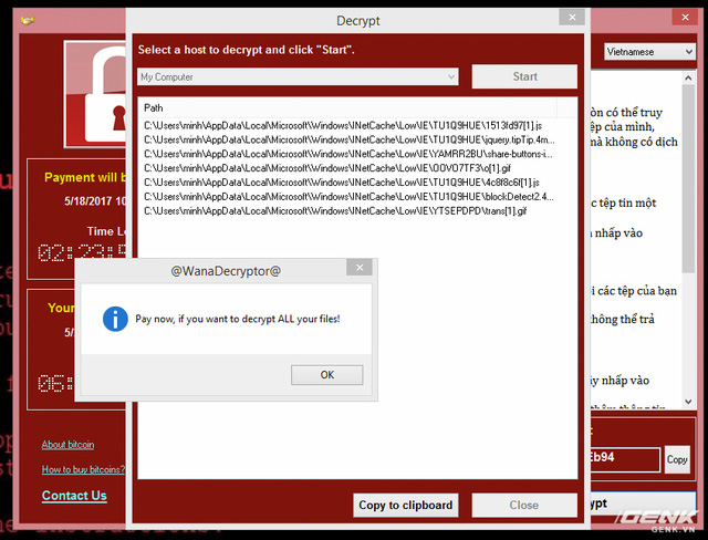 Muốn biết máy dính ransomware WannaCry trông như thế nào? Chúng tôi đã quay video thực tế cho bạn xem! - Ảnh 11.