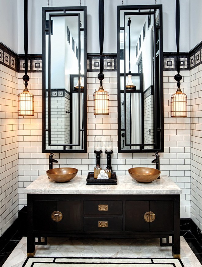 Phòng tắm nhỏ đẹp ấn tượng với 3 kiểu trang trí theo phong cách Art Deco - Ảnh 12.