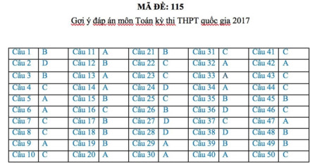 Gợi ý đáp án đầy đủ 24 mã đề Toán kỳ thi THPT Quốc gia 2017 - Ảnh 13.