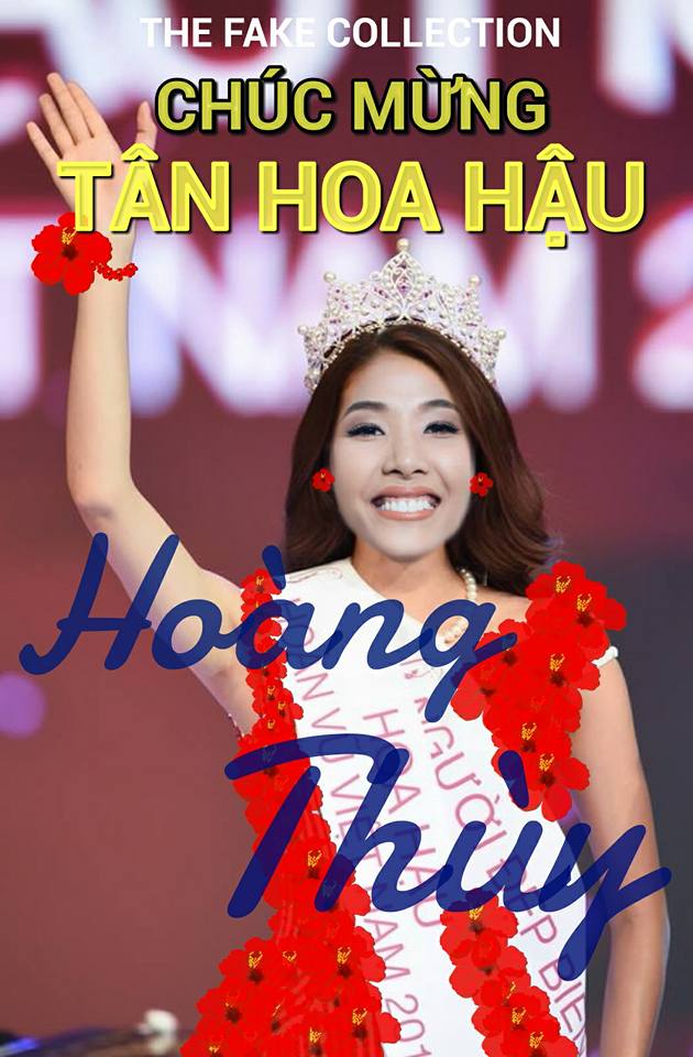 Ảnh chế Hoàng Thùy thi Hoa hậu Hoàn vũ Việt Nam mặc váy hoa dâm bụt và ứng xử bằng ca dao - Ảnh 14.