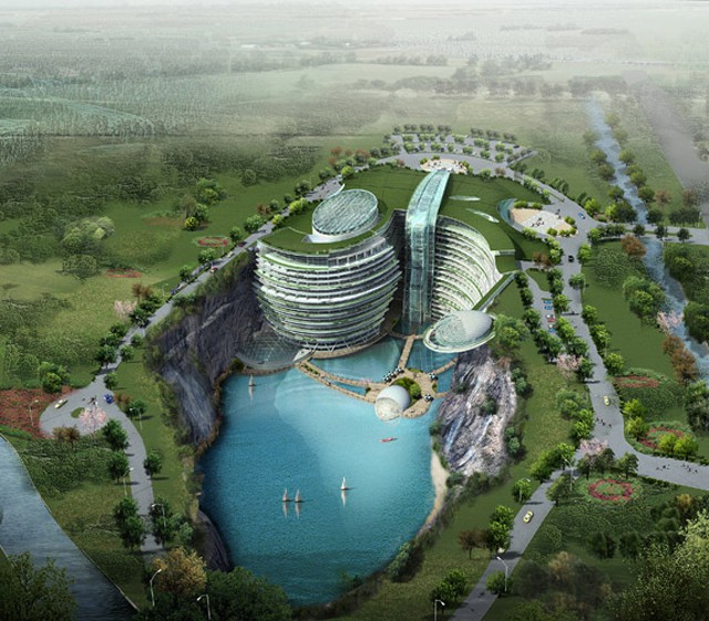 Khách sạn sang trọng này tại Trung Quốc tọa lạc ngay trong một mỏ đá sâu hàng trăm mét - Ảnh 15.