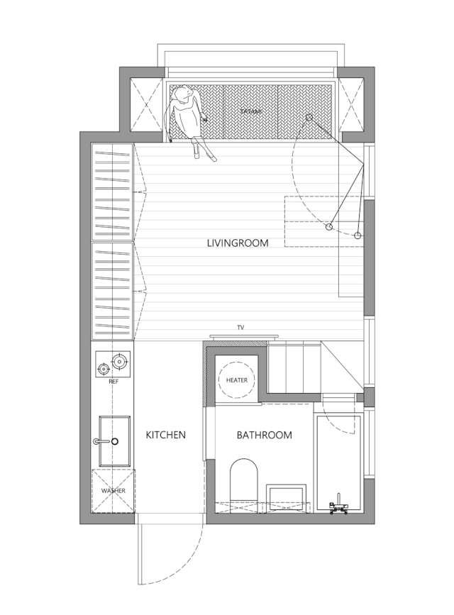 Căn hộ chỉ 22m2 được thiết kế cực kỳ hợp lý, đầy đủ tiện ích và thoáng đãng vô cùng - Ảnh 17.