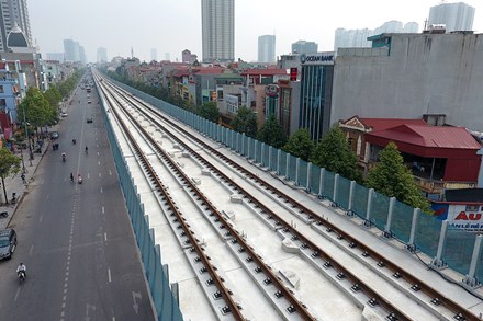 Cận cảnh đường ray tuyến đường sắt Cát Linh - Hà Đông - Ảnh 3.