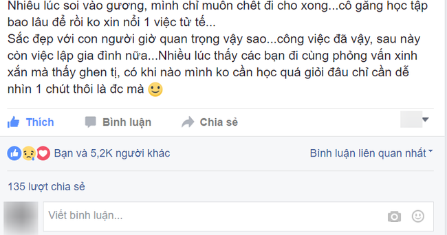 Lời chua xót của cô gái vì xấu xí nên không xin được việc, chẳng có ai yêu, chỉ muốn tự tử gây sốt mạng - Ảnh 3.