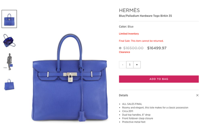  Lần đầu tiên túi Hermes Birkin và Kelly được bán giảm giá, mà lại còn giảm hẳn 0.03 USD!  - Ảnh 3.