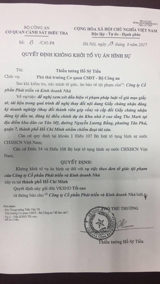  Tranh chấp tại dự án chung cư cao tầng The Mark (Quận 7, TP.HCM), nhà đầu tư Hàn Quốc kêu cứu  - Ảnh 3.