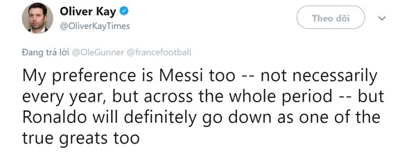 Chừng nào Messi còn sống, Ronaldo không thể xuất sắc nhất thế giới - Ảnh 2.