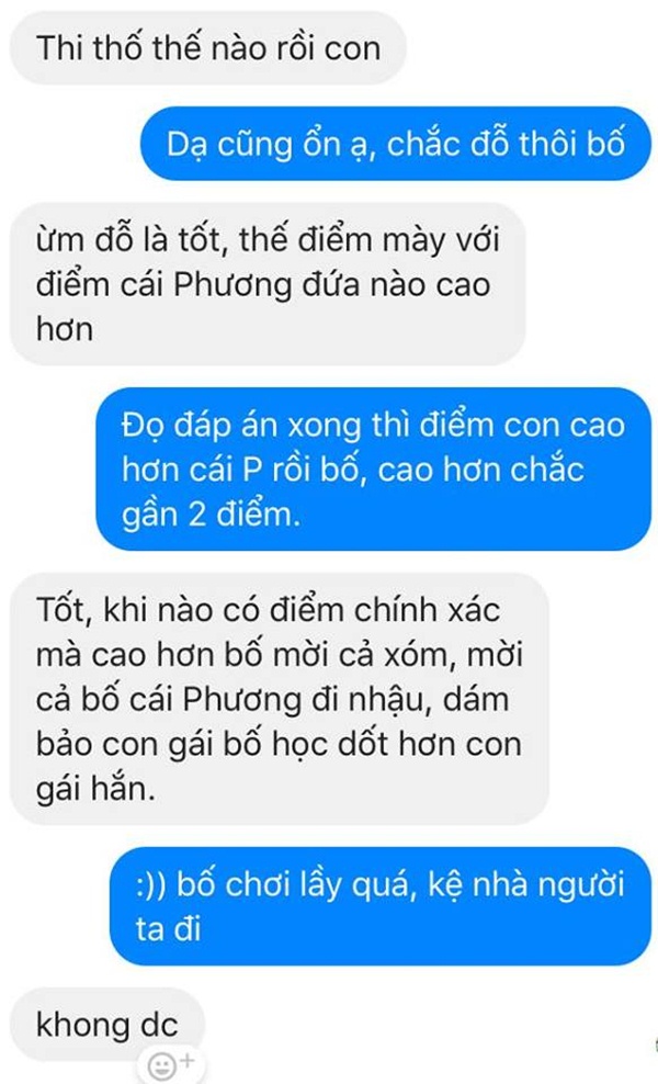 Nghìn like cho ông bố quyết mở tiệc mời cả xóm nếu con gái đạt điểm thi cao hơn con ông bạn - Ảnh 2.