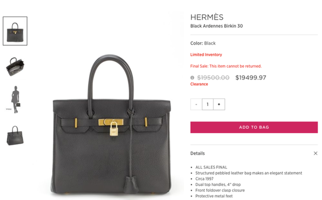  Lần đầu tiên túi Hermes Birkin và Kelly được bán giảm giá, mà lại còn giảm hẳn 0.03 USD!  - Ảnh 4.