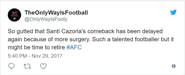 Fan Arsenal lo điều tồi tệ nhất khi Cazorla lần thứ...9 lên bàn mổ - Ảnh 6.