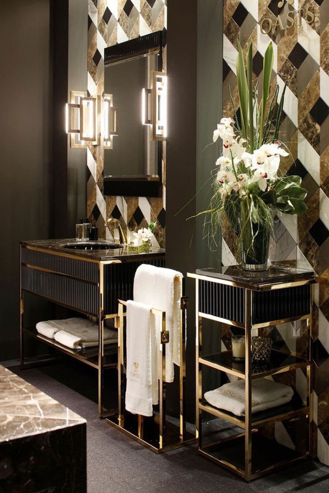 Phòng tắm nhỏ đẹp ấn tượng với 3 kiểu trang trí theo phong cách Art Deco - Ảnh 4.