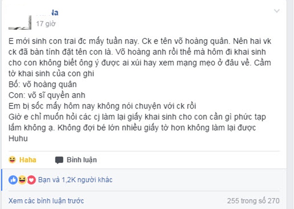 Mẹ trẻ sốc nặng khi nhìn thấy tên đầy đủ của con trên giấy khai sinh do bố đích thân đặt - Ảnh 1.