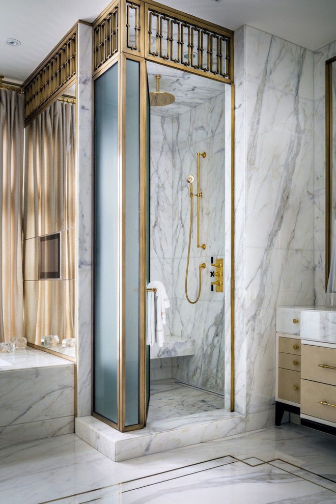 Phòng tắm nhỏ đẹp ấn tượng với 3 kiểu trang trí theo phong cách Art Deco - Ảnh 6.
