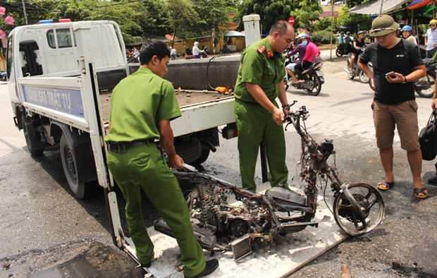 Hải Dương: Xe máy phát nổ, ba người thoát chết trong gang tấc - Ảnh 7.