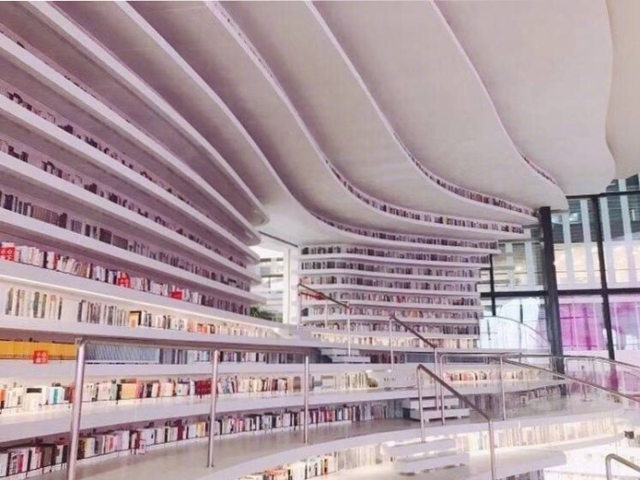 Choáng ngợp với thư viện như một vũ trụ sách khổng lồ tại Thiên Tân, Trung Quốc - Ảnh 8.