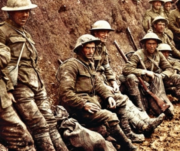 Không khí ngột ngạt trong chiến hào Thế chiến 1 qua loạt ảnh tô màu - Ảnh 8.
