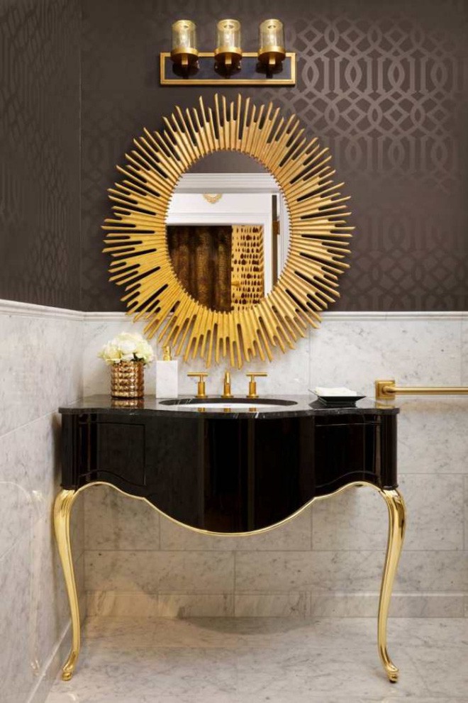 Phòng tắm nhỏ đẹp ấn tượng với 3 kiểu trang trí theo phong cách Art Deco - Ảnh 9.