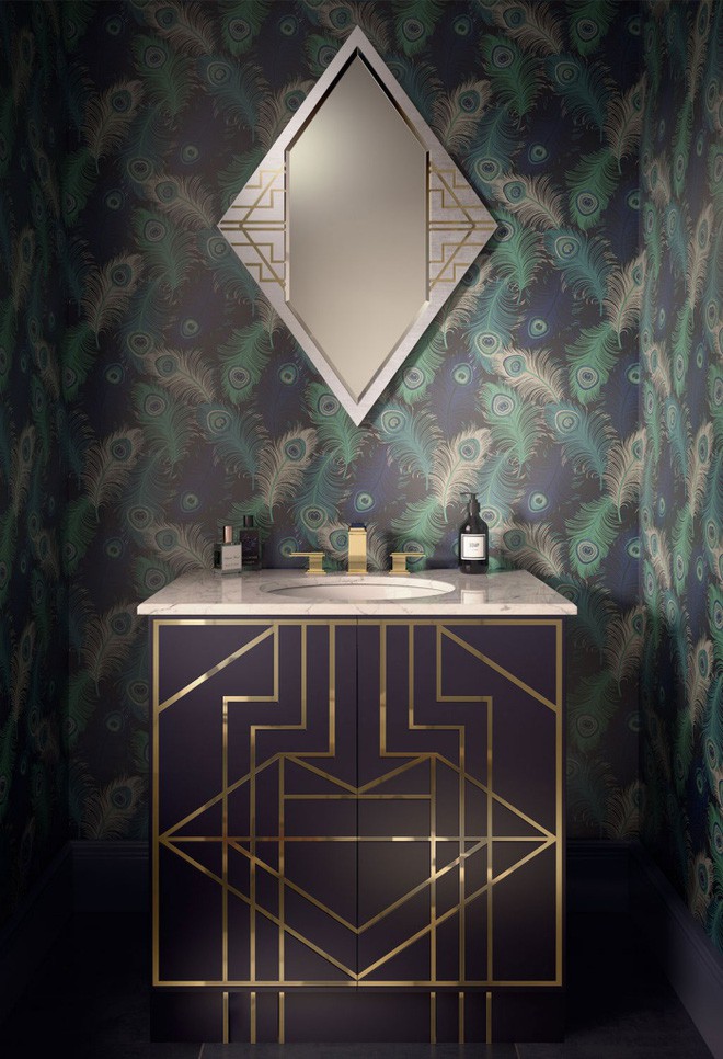Phòng tắm nhỏ đẹp ấn tượng với 3 kiểu trang trí theo phong cách Art Deco - Ảnh 10.