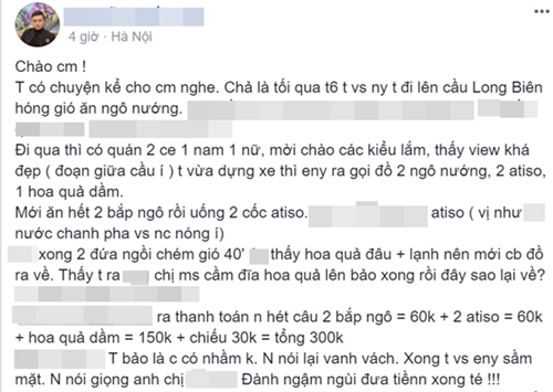 Chàng trai ngậm ngùi trả mấy trăm nghìn vì dại ăn ngô nướng, ngồi chiếu cầu Long Biên - Ảnh 1.