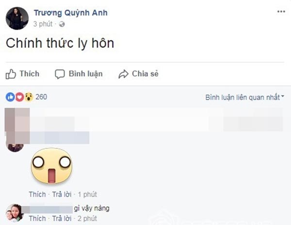 Trương Quỳnh Anh gây xôn xao khi tuyên bố chính thức ly hôn - Ảnh 1.