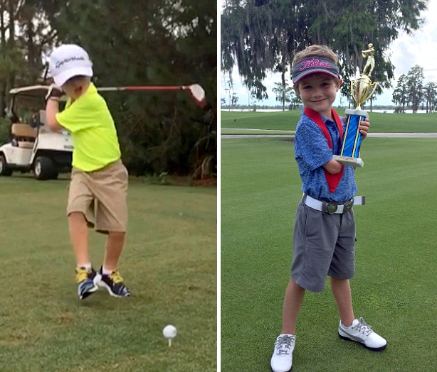 Chỉ có một tay, bé 6 tuổi chơi golf điêu luyện khiến người lớn cũng phải tròn mắt! - Ảnh 5.