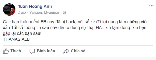Sau màn căng thẳng của Bầu Đức, facebook HLV Hoàng Anh Tuấn tuyên bố bị hack - Ảnh 1.
