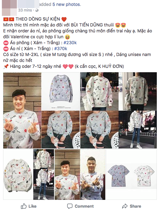 Chiếc áo đôi của Tiến Dũng và Đức Chinh được bán ồ ạt trên mạng, sản phẩm ăn theo U23 VN cũng bắt đầu đắt hàng - Ảnh 4.