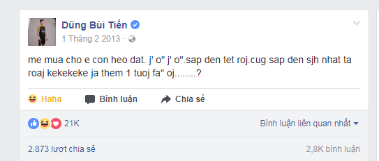  Trang cá nhân của Bùi Tiến Dũng chạm mức 1,4 triệu người theo dõi, fan đào lại bao status ngô nghê thời con nít  - Ảnh 4.