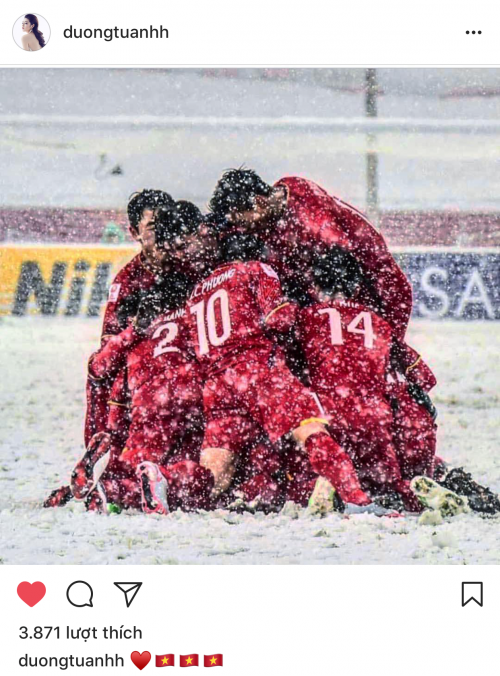 Đây chính là một trong những khoảnh khắc đẹp nhất được nghệ sĩ V-biz đồng loạt chia sẻ sau trận chung kết của U23 Việt Nam - Ảnh 6.