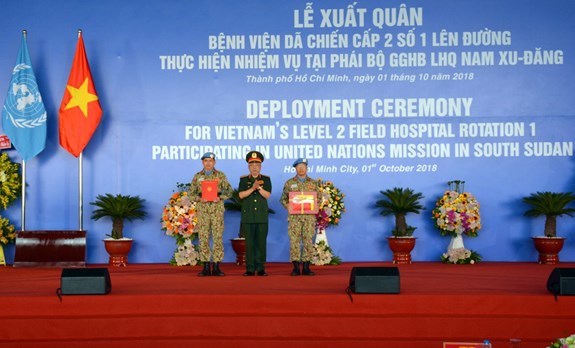 Bệnh viện dã chiến cấp 2 số 1 Việt Nam xuất quân thực hiện nhiệm vụ tại Phái bộ Gìn giữ hòa bình Liên hợp quốc Nam Sudan - Ảnh 2.