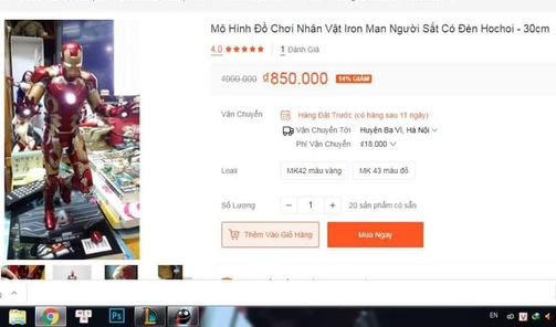 Đặt mua m&ocirc; h&igrave;nh Iron Man tr&ecirc;n mạng, thanh ni&ecirc;n cay đắng nhận về ch&uacute; Người sắt bị suy dinh dưỡng nặng - Ảnh 1.