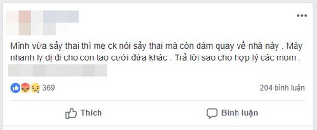 Khổ như phận làm dâu: Sảy thai đã không được thương xót thì chớ, mẹ chồng còn buông lời cay nghiệt - Ảnh 1.