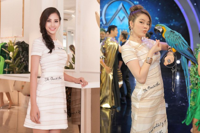 Mới đăng quang chưa đầy 1 tháng, Hoa hậu Trần Tiểu Vy đụng váy áo liên hoàn với cả loạt người đẹp Vbiz - Ảnh 6.