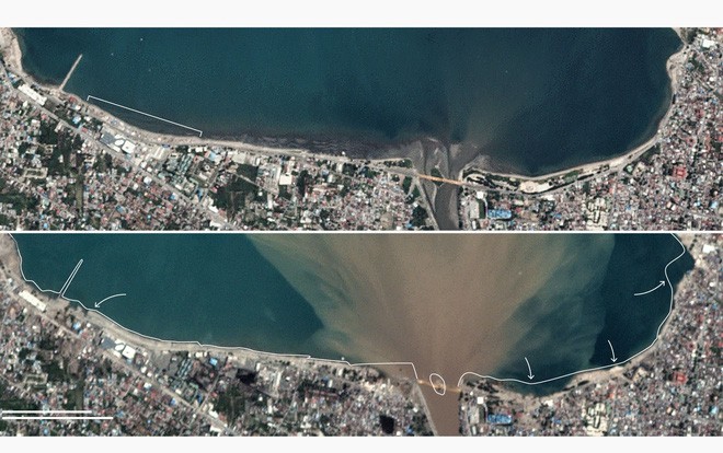 Bộ ảnh trước - sau này sẽ cho bạn thấy trận động đất khiến ít nhất 1.200 người chết ở Palu, Indonesia khủng khiếp như thế nào - Ảnh 2.