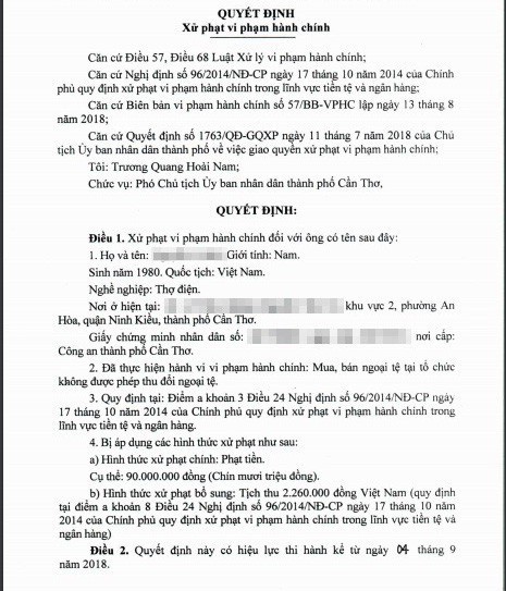 Phạt anh thợ điện 90 triệu khi đổi 100 USD ở tiệm vàng là hoàn toàn hợp luật - Ảnh 2.