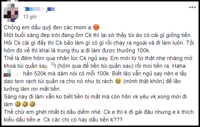 Phát hiện chồng giấu quỹ đen, vợ áp dụng chiêu xử lý cao tay còn hí hửng khoe nào ngờ khiến MXH dậy sóng - Ảnh 1.