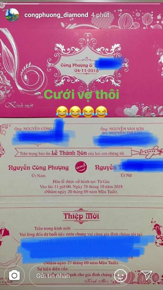 Công Phượng bất ngờ khoe thiệp mời và tuyên bố cưới vợ khi đang tập huấn ở Hàn Quốc - Ảnh 1.