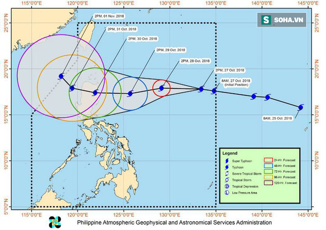 Siêu bão mạnh nhất năm 2018 áp sát Biển Đông: Dự báo bão bẻ hướng đi lên Đài Loan - Ảnh 1.