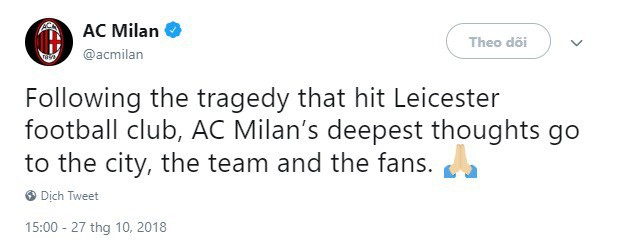 Thế giới bóng đá chia buồn, cầu nguyện Leicester vượt qua thảm kịch rơi máy bay - Ảnh 3.