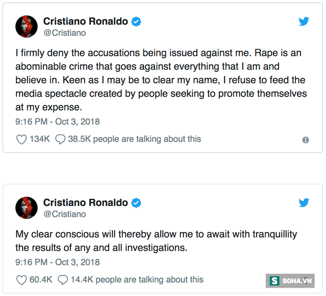 Ronaldo lên tiếng về nghi án hiếp dâm, luật sư của nạn nhân công bố chi tiết bí ẩn - Ảnh 1.