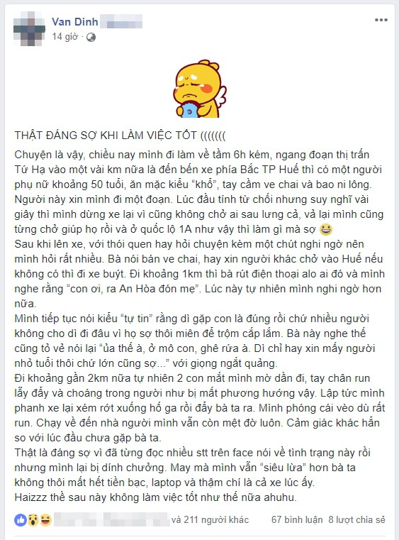 Tình cờ gặp người phụ nữ nghèo trên đường, lời nhờ vả khiến chàng trai run lẩy bẩy - Ảnh 2.